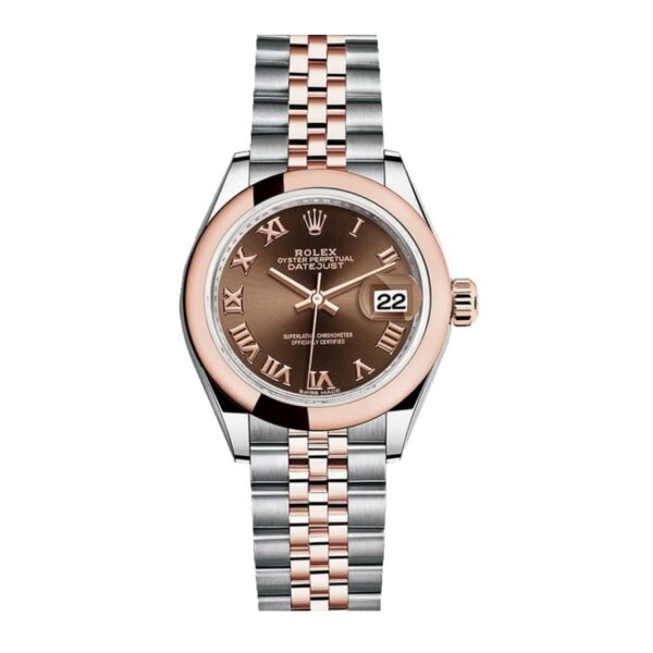 278341rbrchocolategold.jpg Rolex Datejust 278341RBR Everose Gold and Chocolate with Diamond Dial Jubilee Replica