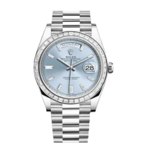 Rolex-Day-Date-Platinum-228396TBR-Ice-Blue-Baguette-Index-Replica.webp Rolex Day-Date Platinum 228396TBR Ice Blue Baguette Index Replica