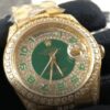 rolex-datejust-green-dial-replica-3.jpg Rolex Datejust Yellow Gold Green Dial Iced out 118348 Replica