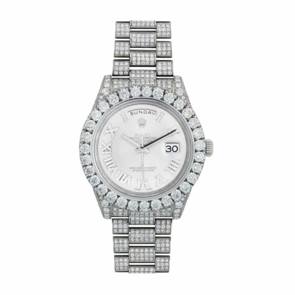 rolex-day-date-2-ii-president-white-gold-diamond-218239-white-dial-replica-1.jpg Rolex Day-Date II Diamond Replica