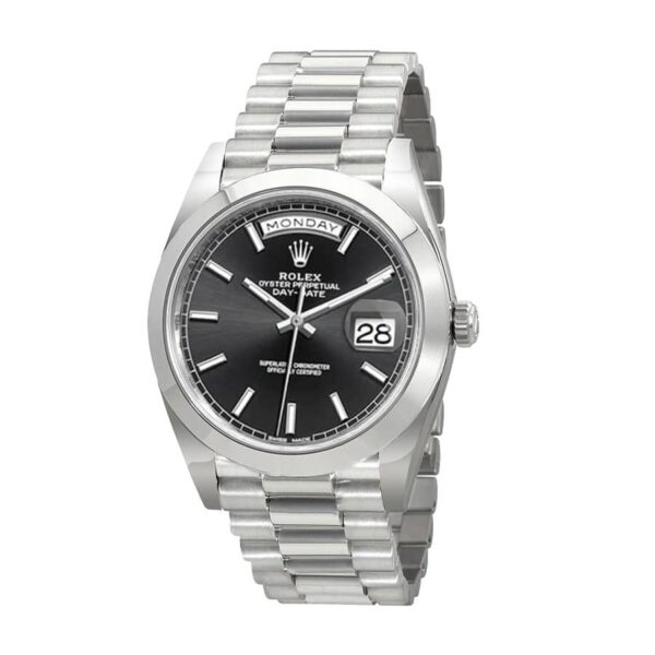 rolex-day-date-228206-kw-stainless-steel-black-diagonal-dial-replica.jpg Rolex Diagonal Black Replica