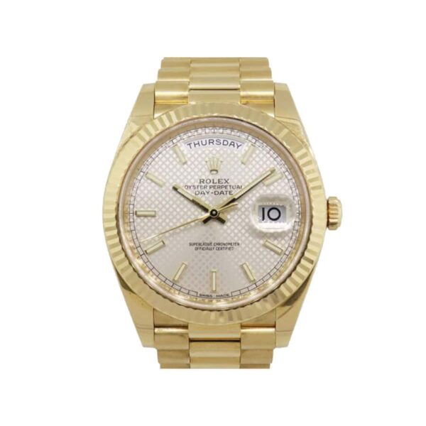 rolex-day-date-228238-yellow-gold-silver-diagonal-dial-replica2.jpg Rolex Diogonal Silver Replica