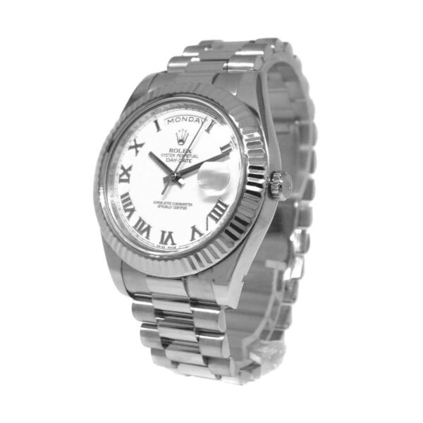rolex-day-date-ii-218239-v6-stainless-steel-sundust-dial-replica-33.jpg Rolex Day-Date Roman White Dial Replica