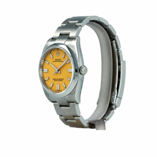 rolex-oyster-perpetual-yellow-dial-124-1.jpg Rolex Oyster Perpetual Orange Dial 124300-0004 Replica