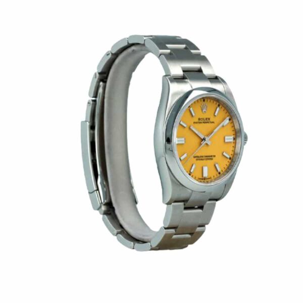 rolex-oyster-perpetual-yellow-dial-1244-1.jpg Rolex Oyster Perpetual Orange Dial 124300-0004 Replica