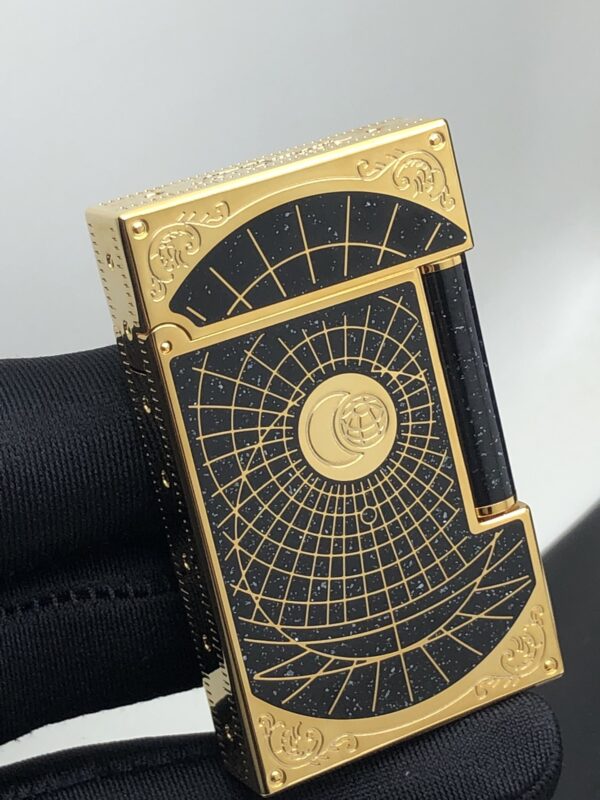 13404474376505663 S.T.Dupont Chinese Lacquer Palladium-Plated Star Compass Limited Edition Langsheng Inflatable Boutique Lighter 16151