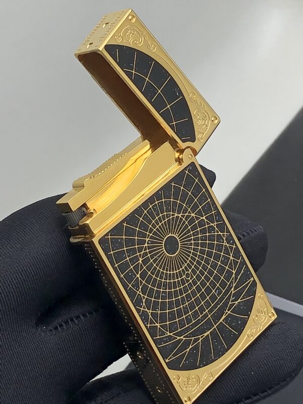 13404474395124333 S.T.Dupont Chinese Lacquer Palladium-Plated Star Compass Limited Edition Langsheng Inflatable Boutique Lighter 16151