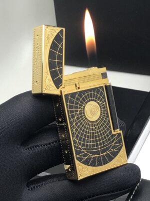 13404474396729310 S.T.Dupont Chinese Lacquer Palladium-Plated Star Compass Limited Edition Langsheng Inflatable Boutique Lighter 16151