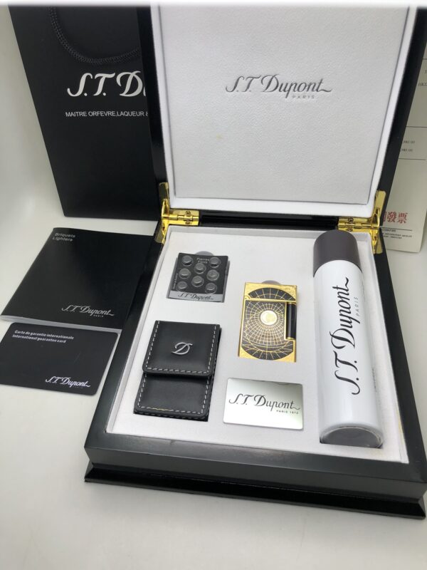 13404474402238335 S.T.Dupont Chinese Lacquer Palladium-Plated Star Compass Limited Edition Langsheng Inflatable Boutique Lighter 16151
