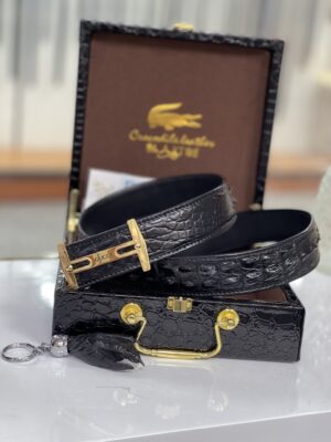 13406028191903232 Gucci Crocodile Belly Boned Leather Seamless Belt