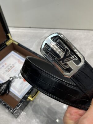 13406029336525906 LV Genuine Crocodile Belly Bone Leather Seamless Belt