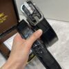 LV Genuine Crocodile Belly Bone Leather Seamless Belt