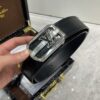 LV Genuine Crocodile Belly Bone Leather Seamless Belt