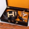 13406031932707489 Replica Hermès Crocodile Leather Double-buckle Belt