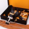 13406031959588008 Replica Hermès Crocodile Leather Double-buckle Belt