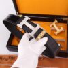 13406031960459507 Replica Hermès Crocodile Leather Double-buckle Belt