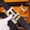 13406031961277400 Replica Hermès Crocodile Leather Double-buckle Belt