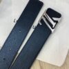 Replica LV top-grain corrugated cowhide leather belt