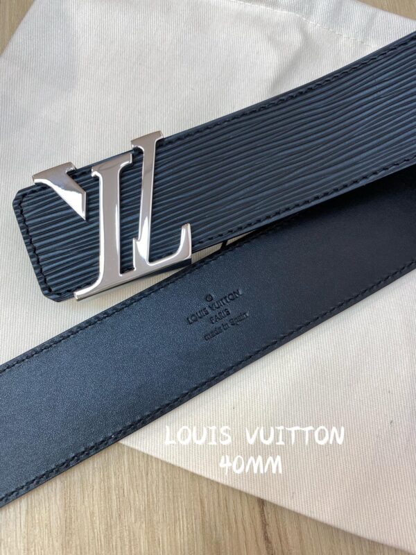 Replica LV top-grain corrugated cowhide leather belt
