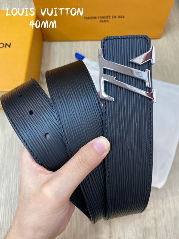 Replica LV top-grain corrugated cowhide leather belt
