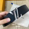 Replica LV top-grain corrugated cowhide leather belt