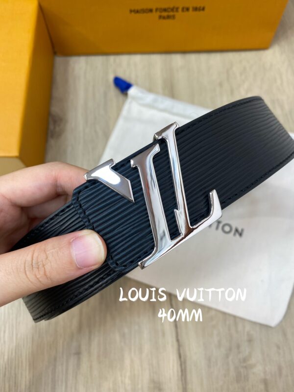 Replica LV top-grain corrugated cowhide leather belt