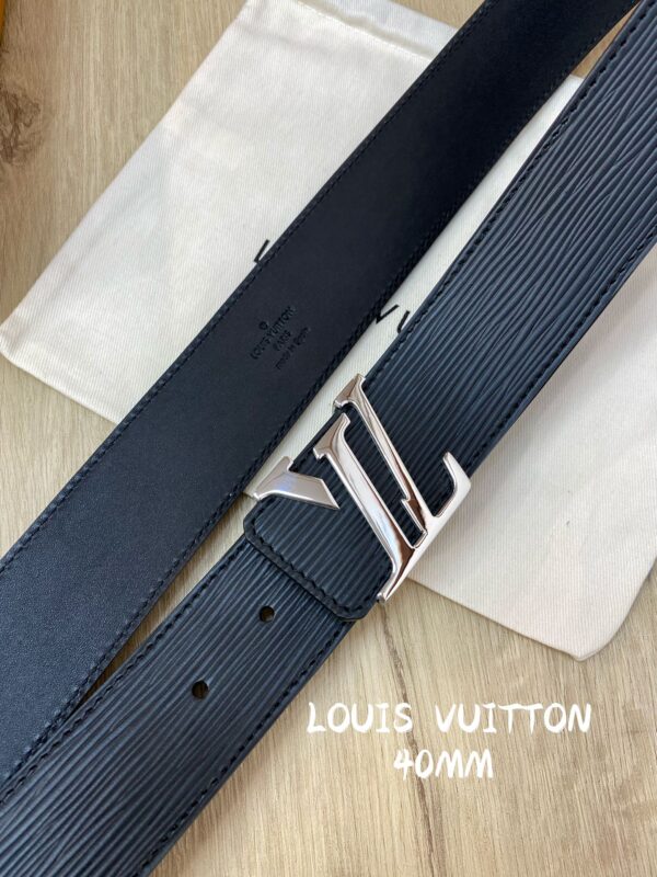 Replica LV top-grain corrugated cowhide leather belt