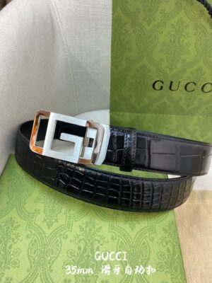 Replica GUCCI Crocodile-print Leather Belt