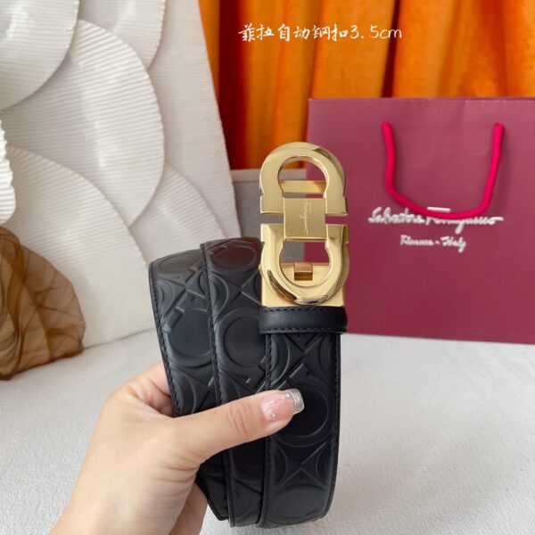 Replica Salvatore Ferragamo Embossed Calfskin Belt