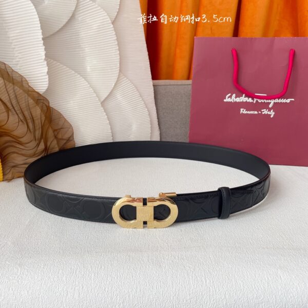 Replica Salvatore Ferragamo Embossed Calfskin Belt