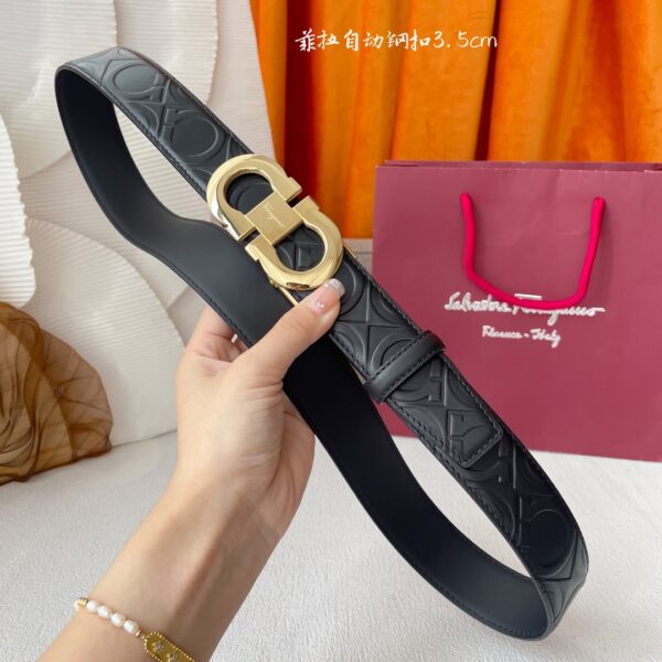 Replica Salvatore Ferragamo Embossed Calfskin Belt