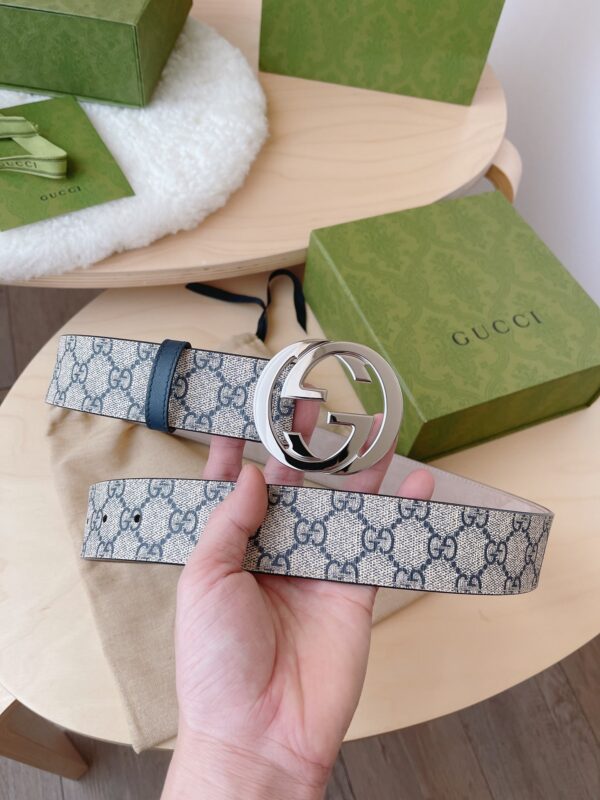 Replica Gucci Supreme Canvas and Black Leather Belt