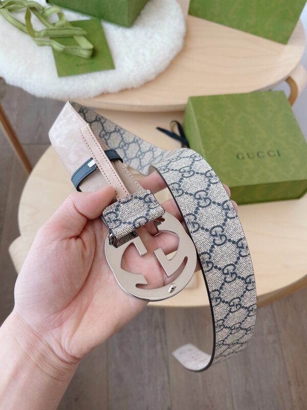 Replica Gucci Supreme Canvas and Black Leather Belt