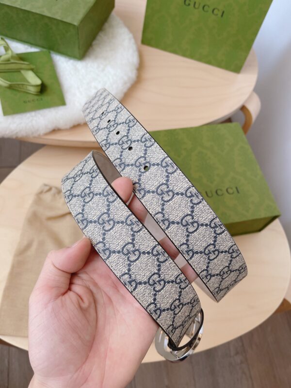 Replica Gucci Supreme Canvas and Black Leather Belt