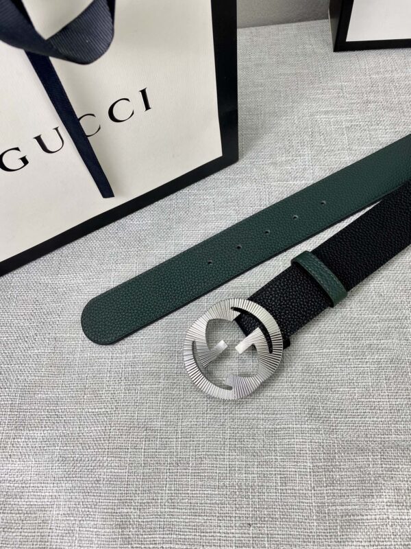 13406202881673087 Gucci Two-Color Leather Belt Replica
