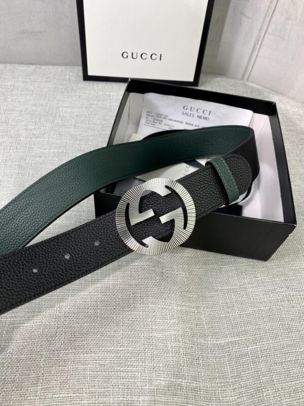 13406202885248209 Gucci Two-Color Leather Belt Replica