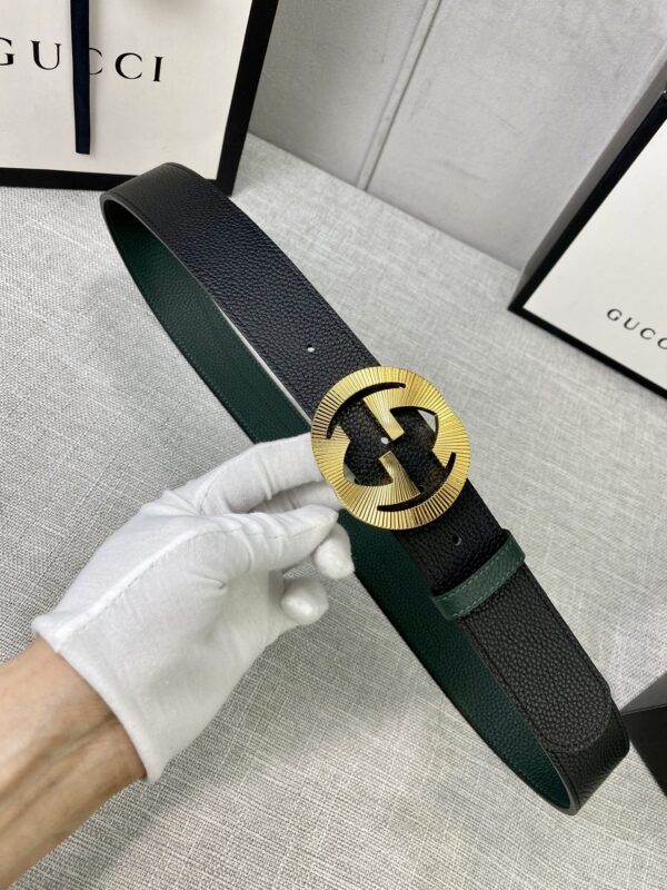 13406202889850745 Gucci Two-Color Leather Belt Replica