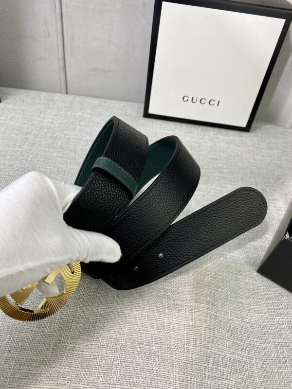 13406202891859711 Gucci Two-Color Leather Belt Replica