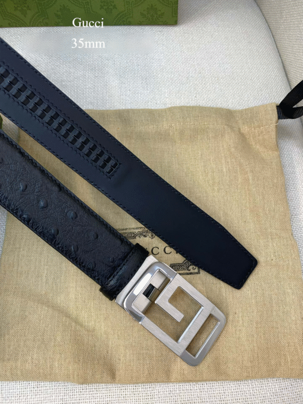 Replica GUCCI Leather Belt With Ostrich Pattern