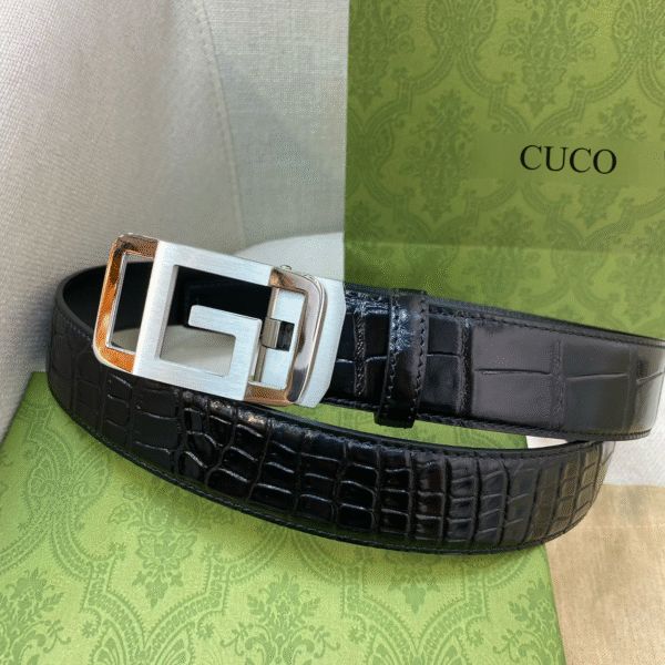 Replica GUCCI Crocodile-print Leather Belt