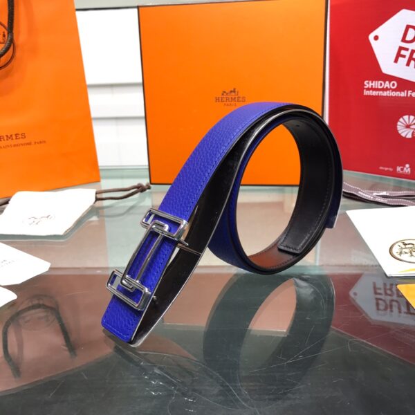 Hermes Two-Tone Laser-Engraved Belt Replica