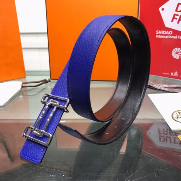 Hermes Two-Tone Laser-Engraved Belt Replica