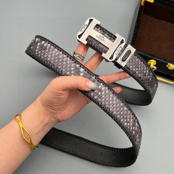 Replica Hermes Python Leather Belt