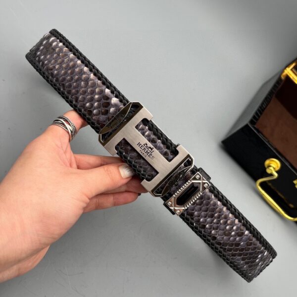 Replica Hermes Python Leather Belt