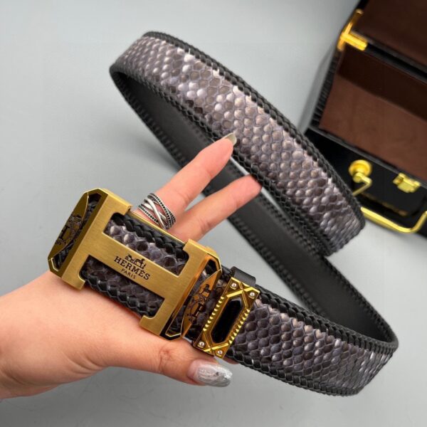 Replica Hermes Python Leather Belt