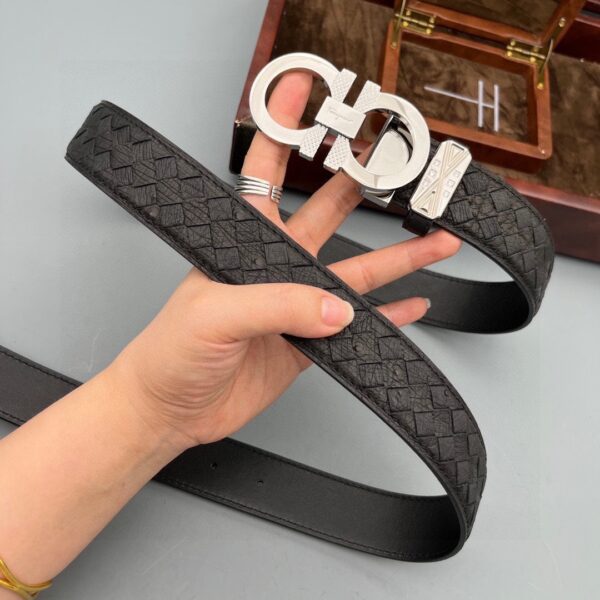 Ferragamo Ostrich Leather Belt Replica