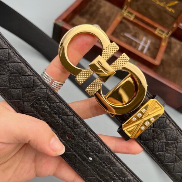 Ferragamo Ostrich Leather Belt Replica