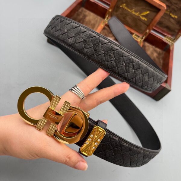 Ferragamo Ostrich Leather Belt Replica