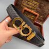 Ferragamo Ostrich Leather Belt Replica