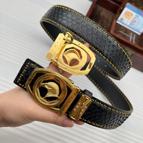 Stefano 24k Gold-Plated Python Leather Belt Replica